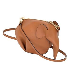 Loewe Calfskin Elephant Mini Bag, Tan